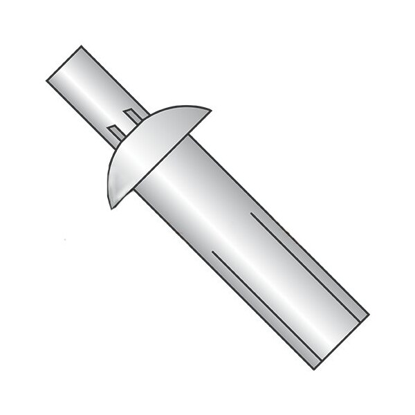 Newport Fasteners Drive Pin Rivet, Universal Head Head, 3/16 in Dia., 9/16 in L, Aluminum Body, 1000 PK 378054 - main